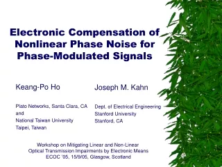 Electronic Compensation of Nonlinear Phase Noise for Phase-Modulated Signals