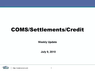 COMS/Settlements/Credit