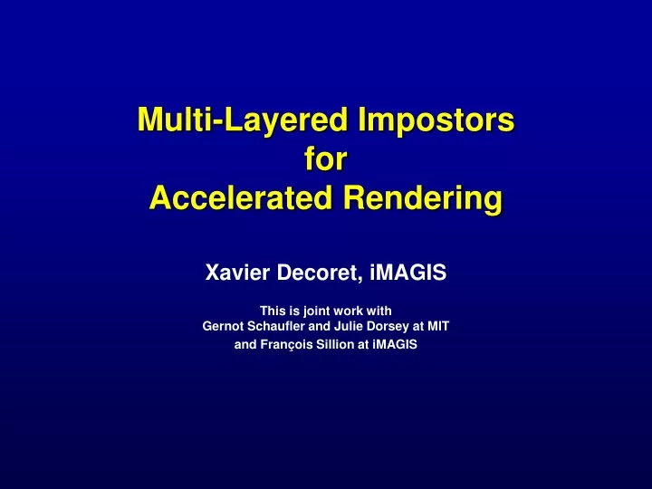 multi layered impostors for accelerated rendering
