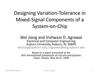 Designing Variation-Tolerance in Mixed-Signal Components of a System-on-Chip