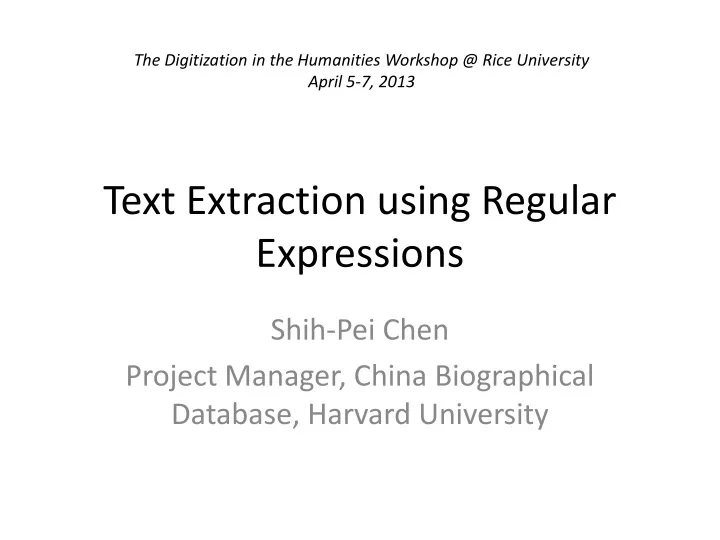 text extraction using regular expressions
