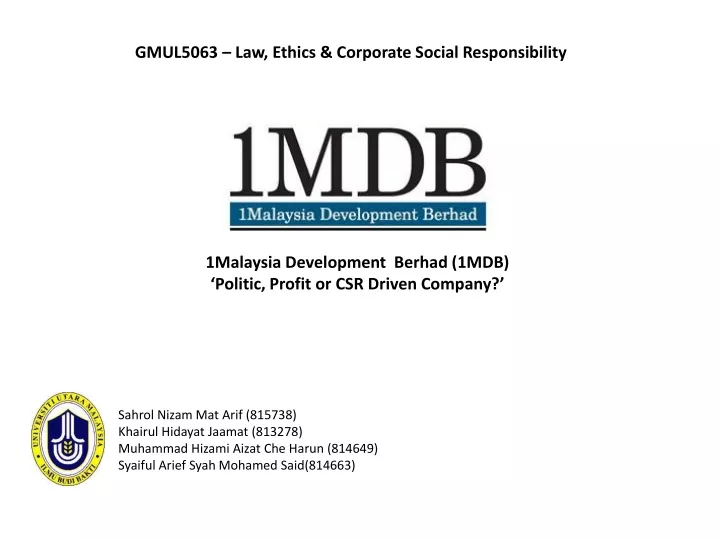 gmul5063 law ethics corporate social