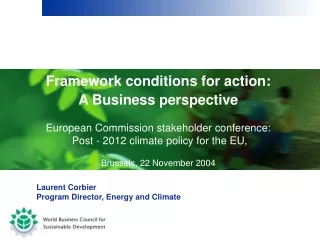 Framework conditions for action: A Business perspective