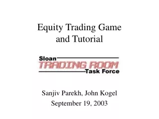 Equity Trading Game and Tutorial