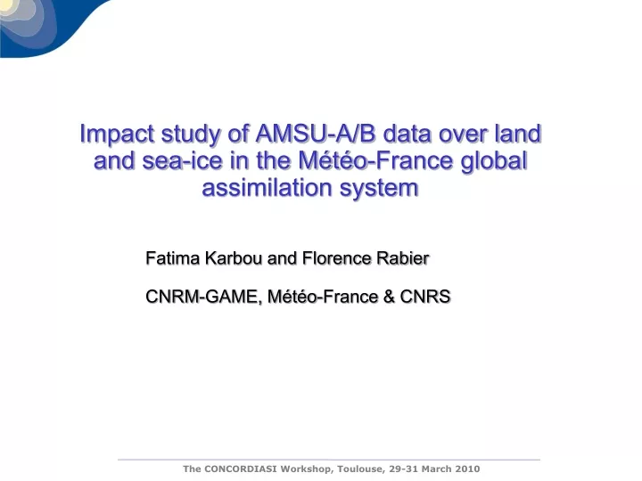 impact study of amsu a b data over land