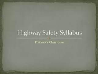Highway Safety Syllabus