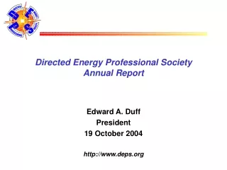 Directed Energy Professional Society Annual Report
