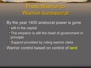 From Warrior to Warrior-bureaucrat