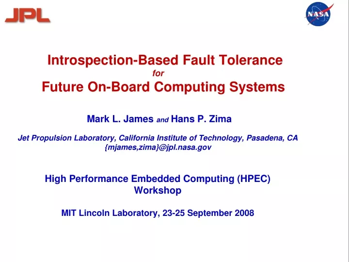 introspection based fault tolerance for future