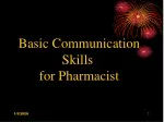 Basic Communication Skills  for Pharmacist