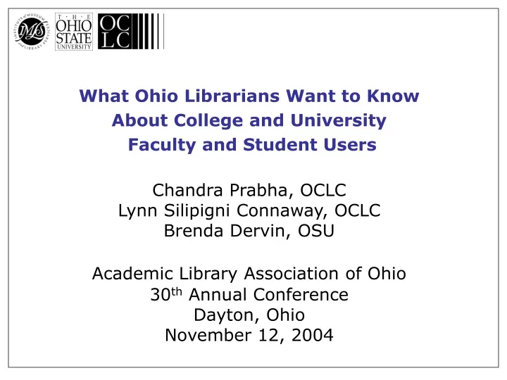 what ohio librarians want to know about college