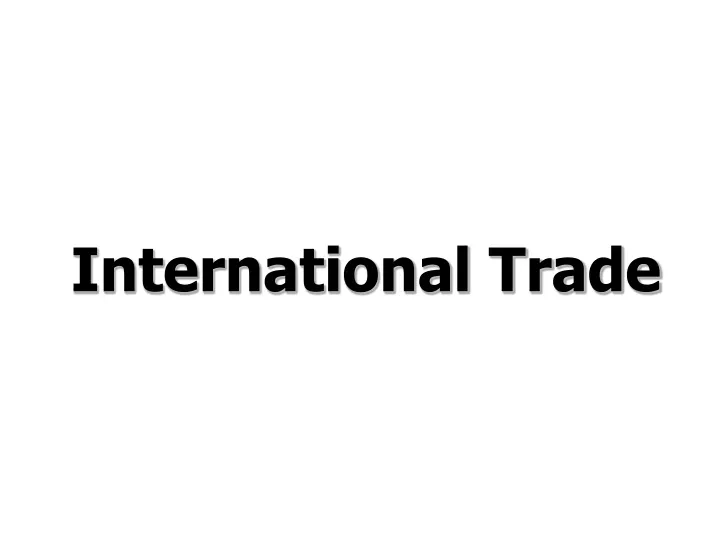 international trade