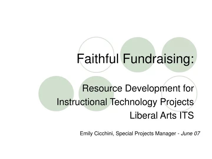faithful fundraising