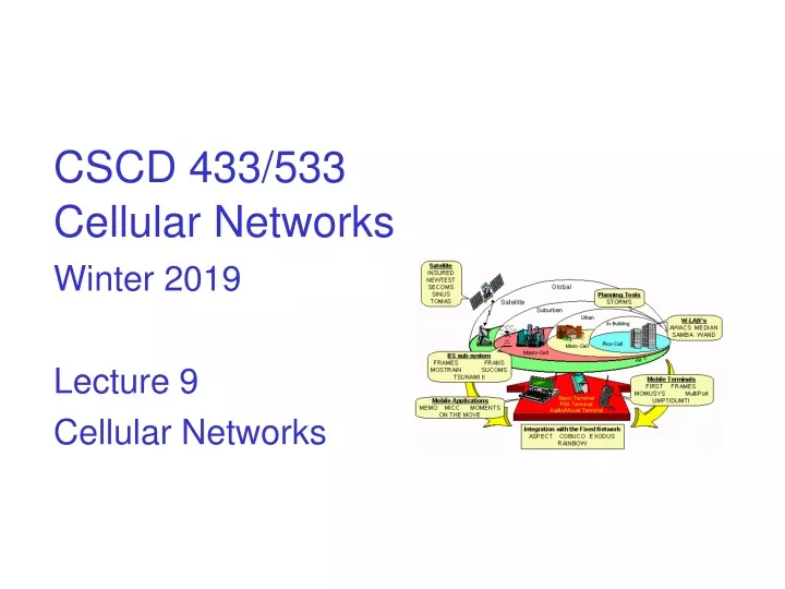 cscd 433 533 cellular networks winter 2019