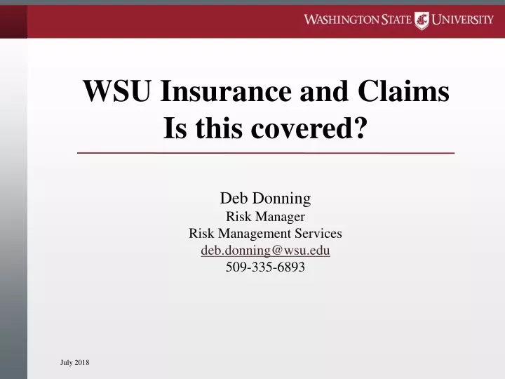 wsu insurance and claims is this covered