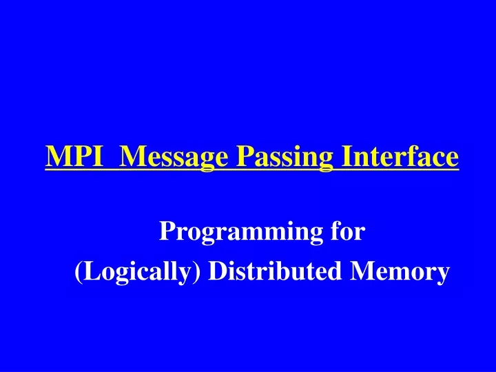 mpi message passing interface