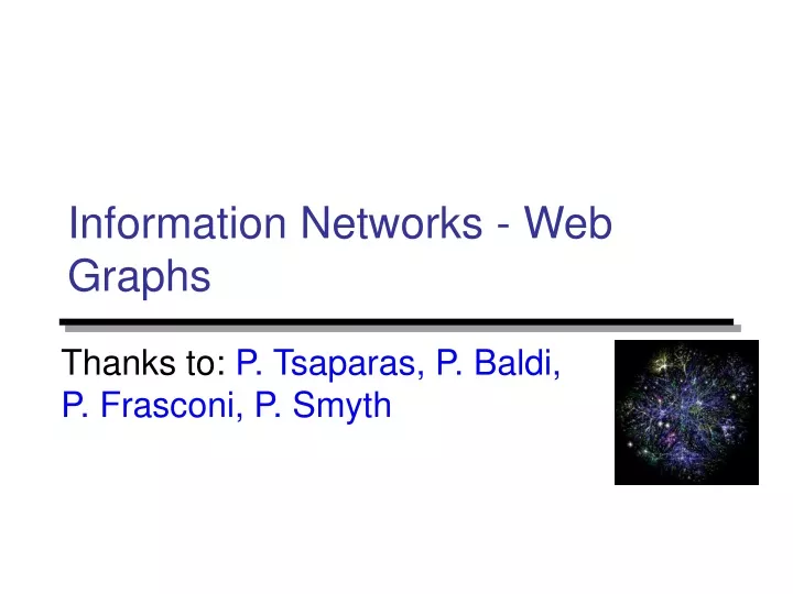 information networks web graphs