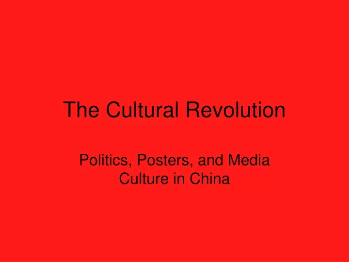 the cultural revolution