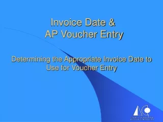 Invoice Date &amp;  AP Voucher Entry