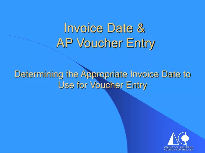 invoice date ap voucher entry