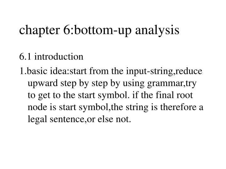chapter 6 bottom up analysis