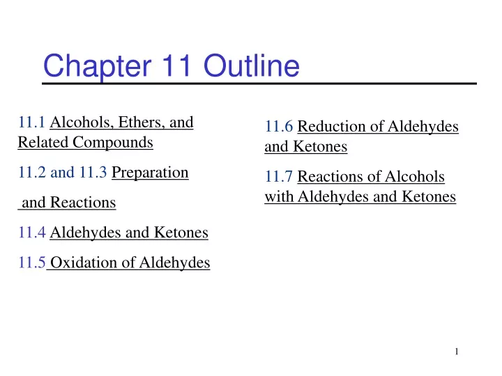 chapter 11 outline