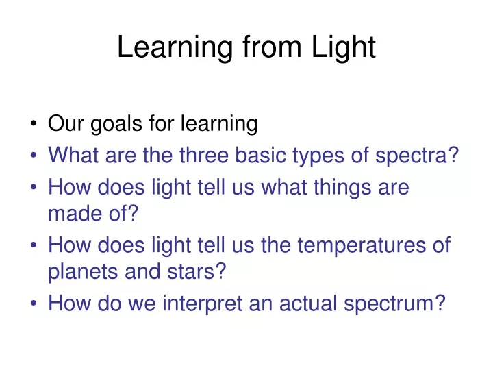 learning from light