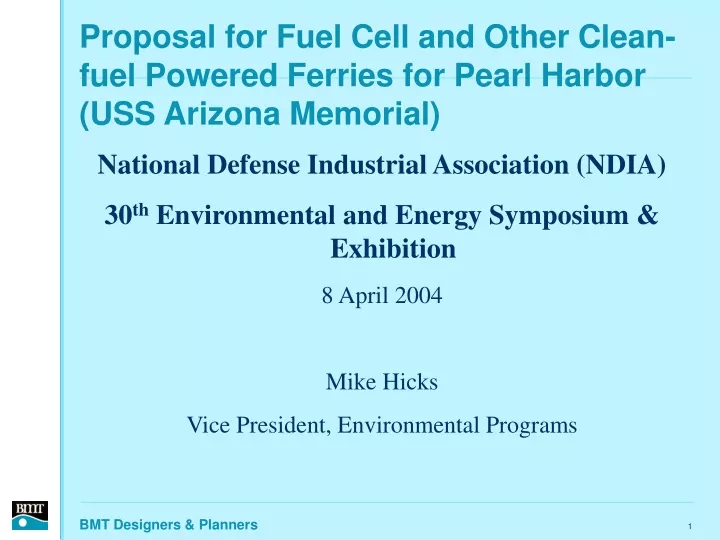 proposal for fuel cell and other clean fuel powered ferries for pearl harbor uss arizona memorial