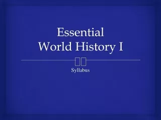 Essential World History I