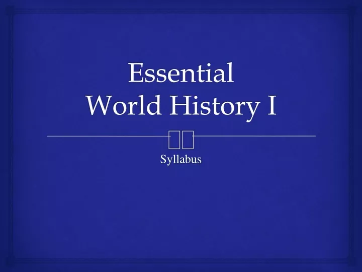 essential world history i