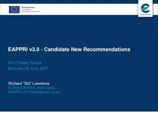 EAPPRI v3.0 - Candidate New Recommendations
