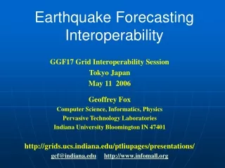 Earthquake Forecasting Interoperability