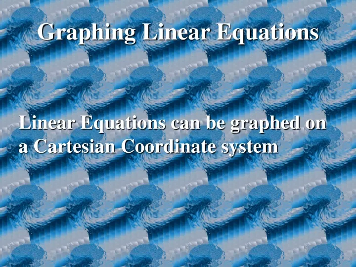 graphing linear equations