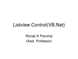 Listview Control(VB.Net)
