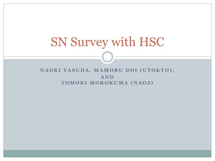 sn survey with hsc