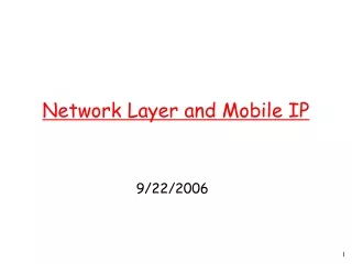 Network  Layer and Mobile IP