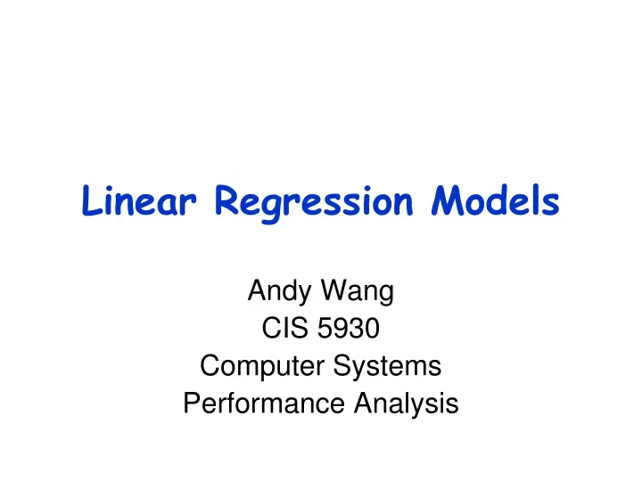 linear regression models