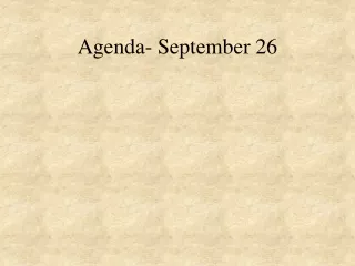 Agenda- September 26