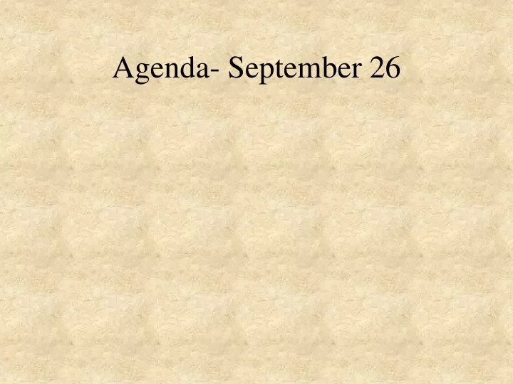 agenda september 26
