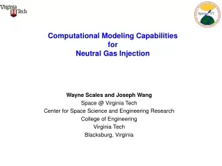 Computational Modeling Capabilities  for  Neutral Gas Injection