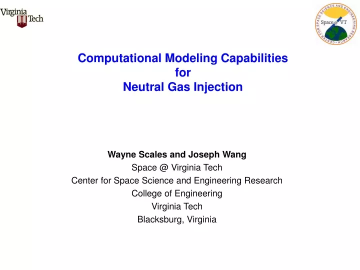 computational modeling capabilities for neutral gas injection