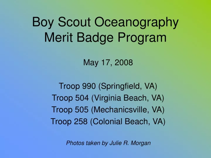 PPT Boy Scout Oceanography Merit Badge Program PowerPoint
