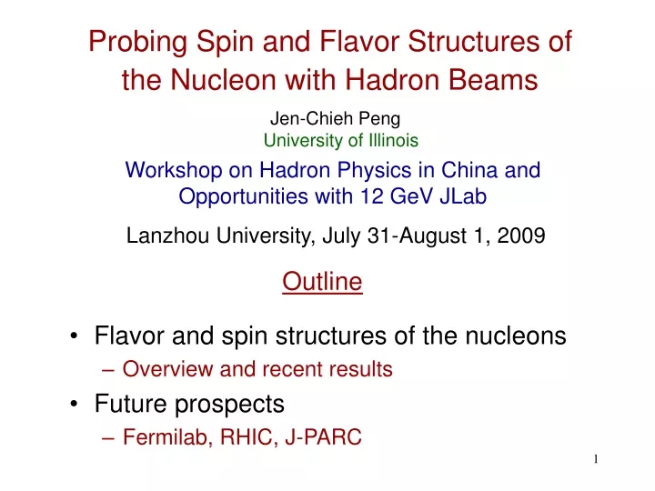probing spin and flavor structures of the nucleon with hadron beams