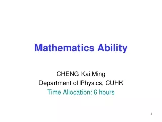 Mathematics Ability