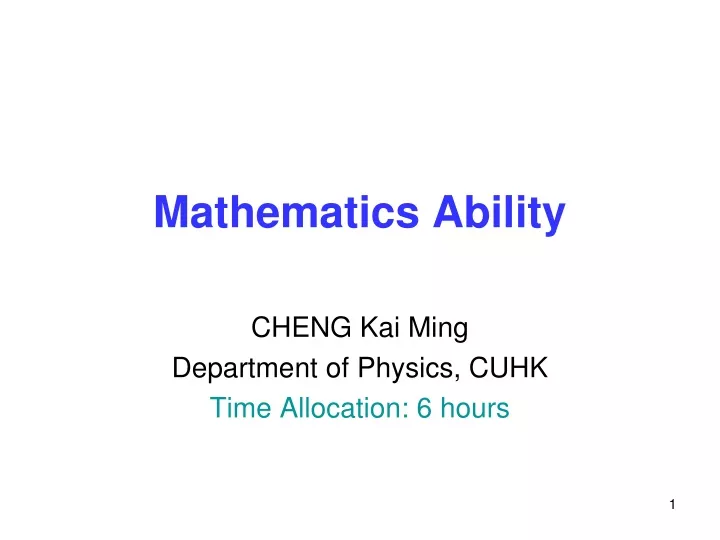 mathematics ability