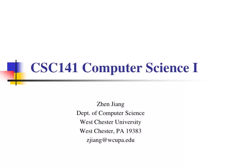 zhen jiang dept of computer science west chester university west chester pa 19383 zjiang@wcupa edu