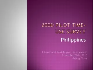 2000 Pilot time-use SURVEY