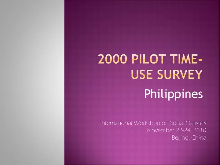 2000 pilot time use survey