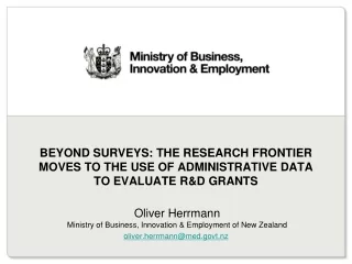 Oliver Herrmann  Ministry of Business, Innovation &amp; Employment of New Zealand