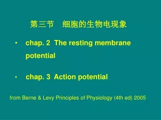chap. 2  The resting membrane potential